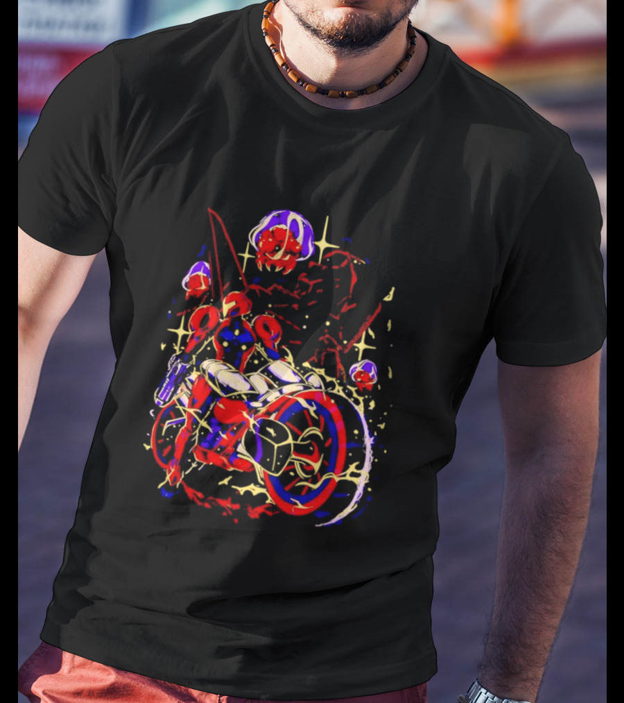 Under New Stars Samus Aran Vi O La Motorcycle Metroid Prime 4 Beyond T-Shirt