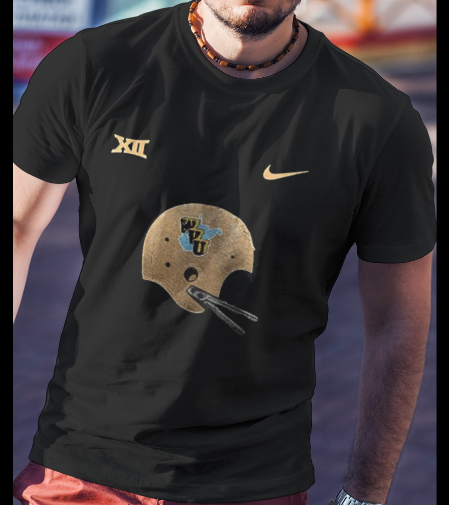 West Virginia Mountaineers 1965 Throwback WVU Helmet Nike Big XII T-Shirt