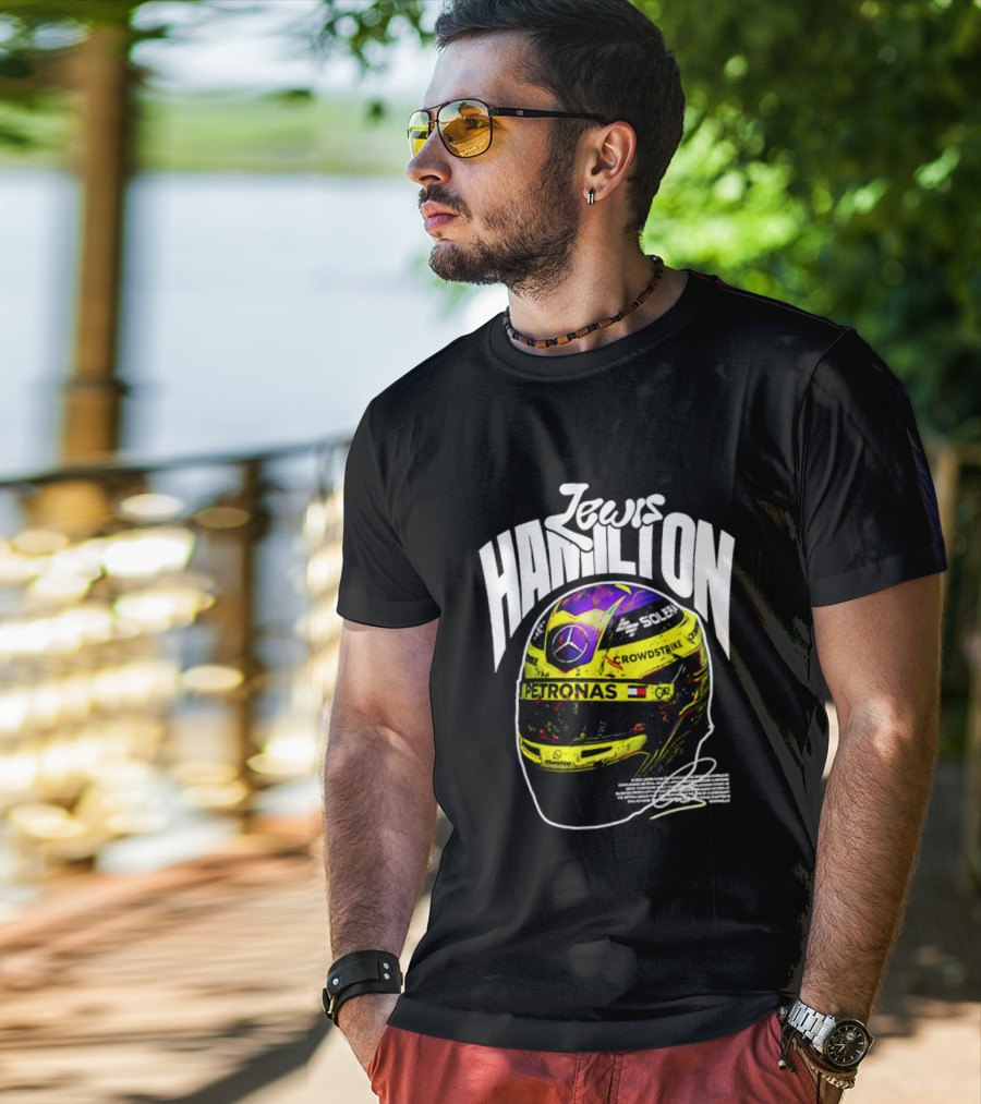Jewis Hamilton Petronas Racing Helmet 2024 Mercedes T-Shirt