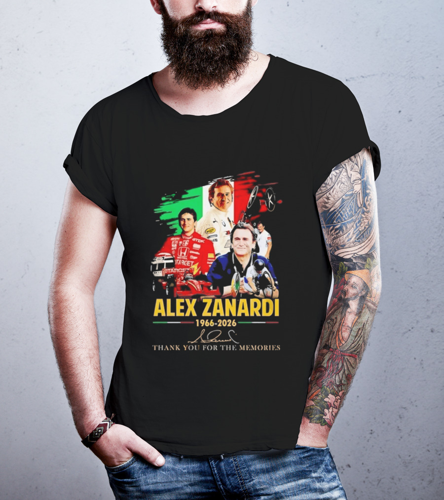 Alex Zanardi 1966 2026 Thank You For The Memories Formula One CART IndyCar T-Shirt