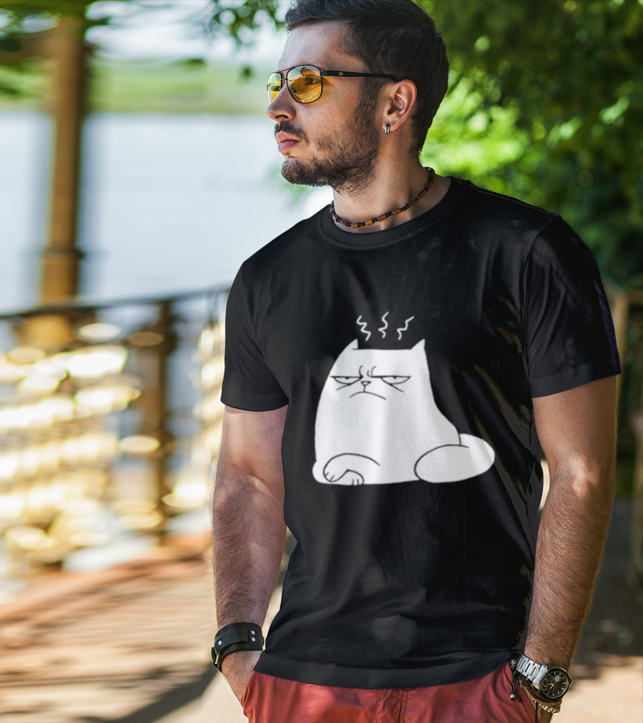 Judgement Cat Grumpy Steaming Expression T-Shirt