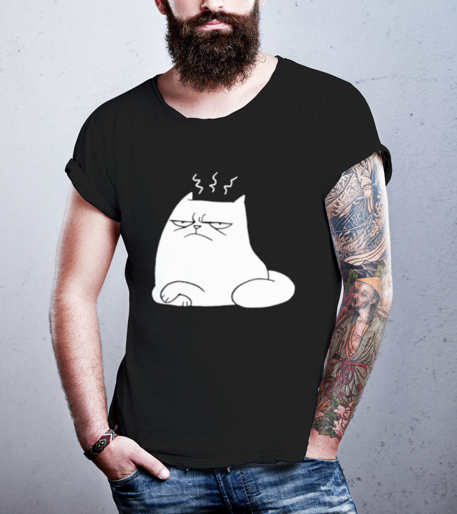 Judgement Cat Grumpy Steaming Expression T-Shirt
