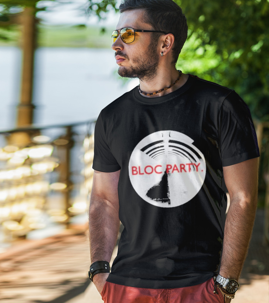 Bloc Party Anatomy Of A Brief Romance Black And White Circle T-Shirt