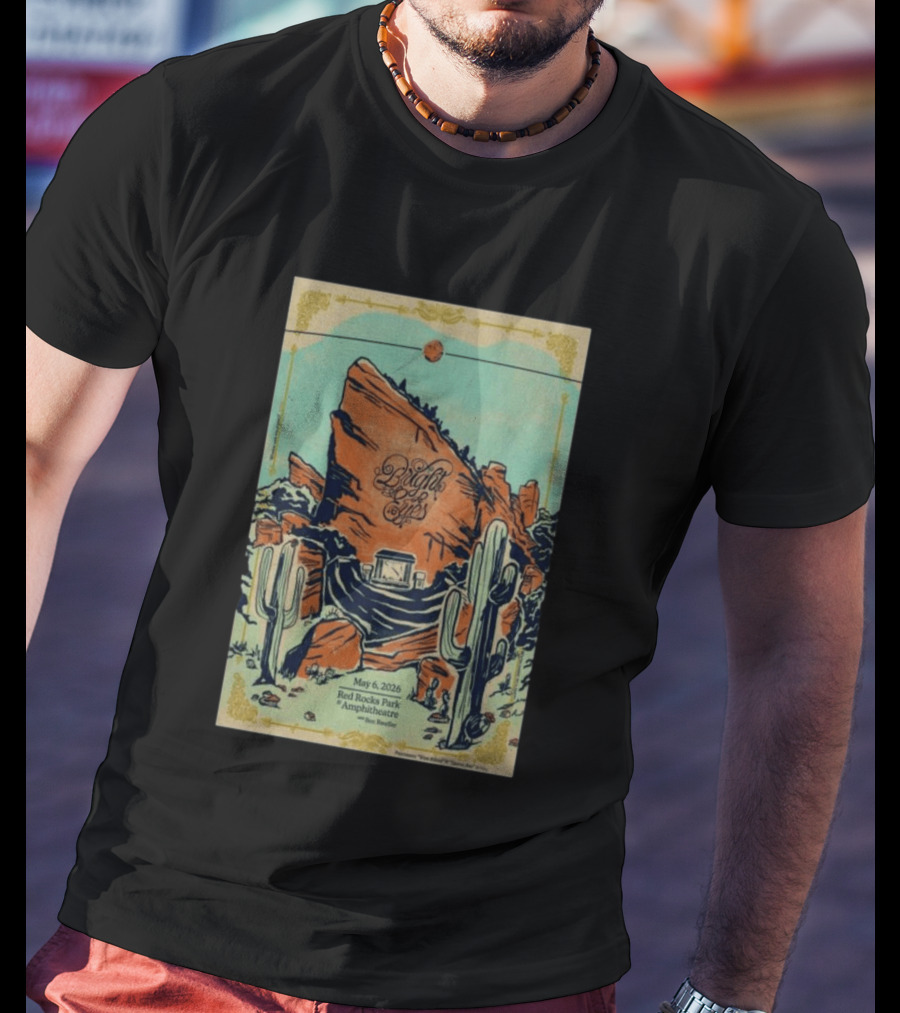 May 6 2026 Bright Eyes Red Rocks Park Amphitheatre Desert Scene T-Shirt