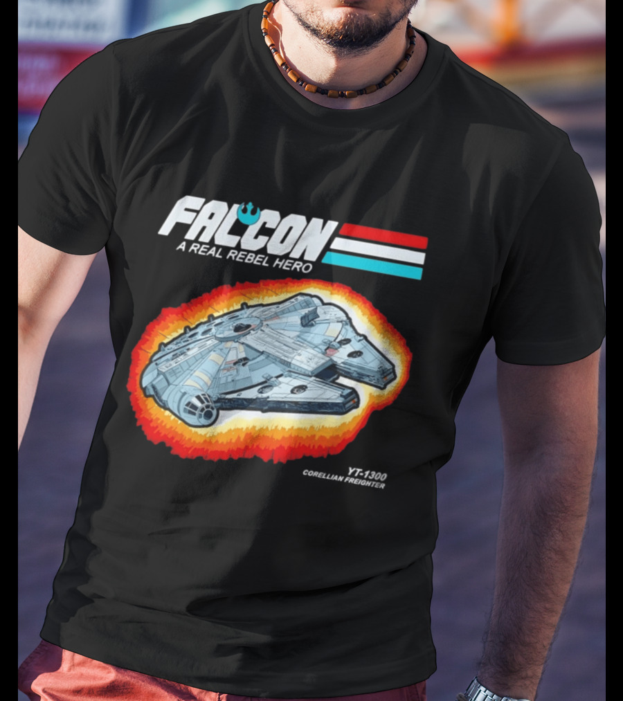 Millennium Falcon A Real Rebel Hero YT 1300 Corellian Freighter GI Joe T-Shirt