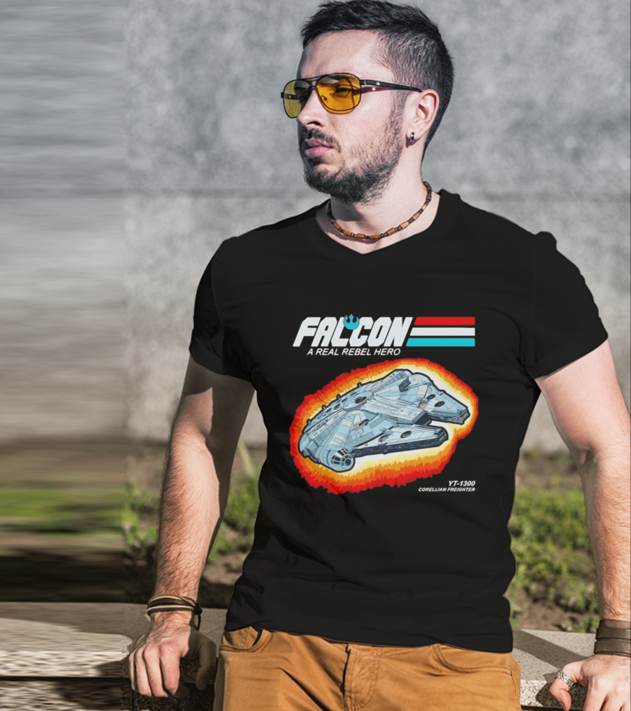 Millennium Falcon A Real Rebel Hero YT 1300 Corellian Freighter GI Joe T-Shirt