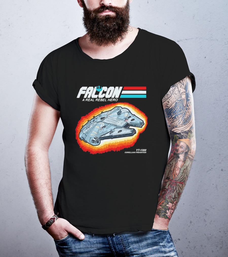 Millennium Falcon A Real Rebel Hero YT 1300 Corellian Freighter GI Joe T-Shirt