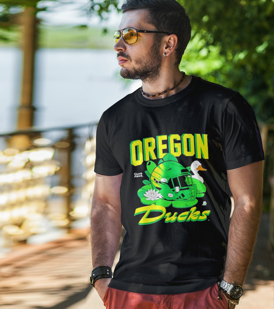 Oregon Ducks Football Helmet And Duck T-Shirt