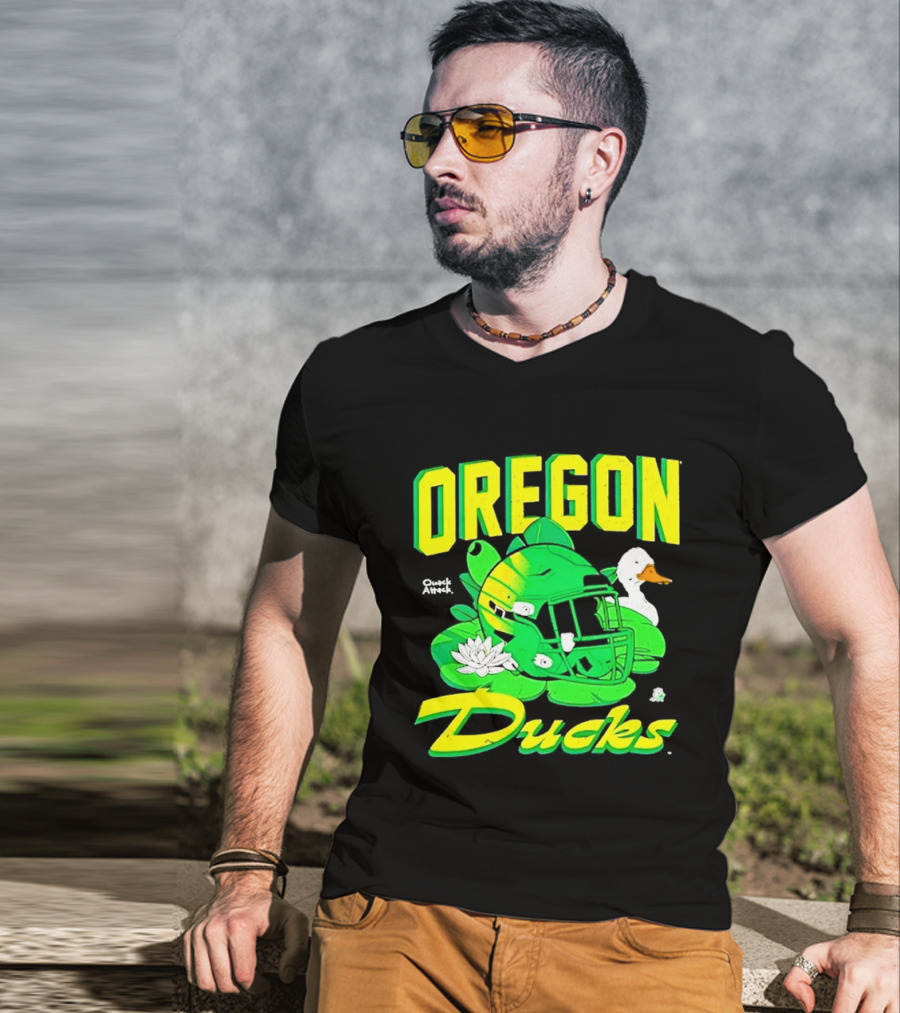 Oregon Ducks Football Helmet And Duck T-Shirt
