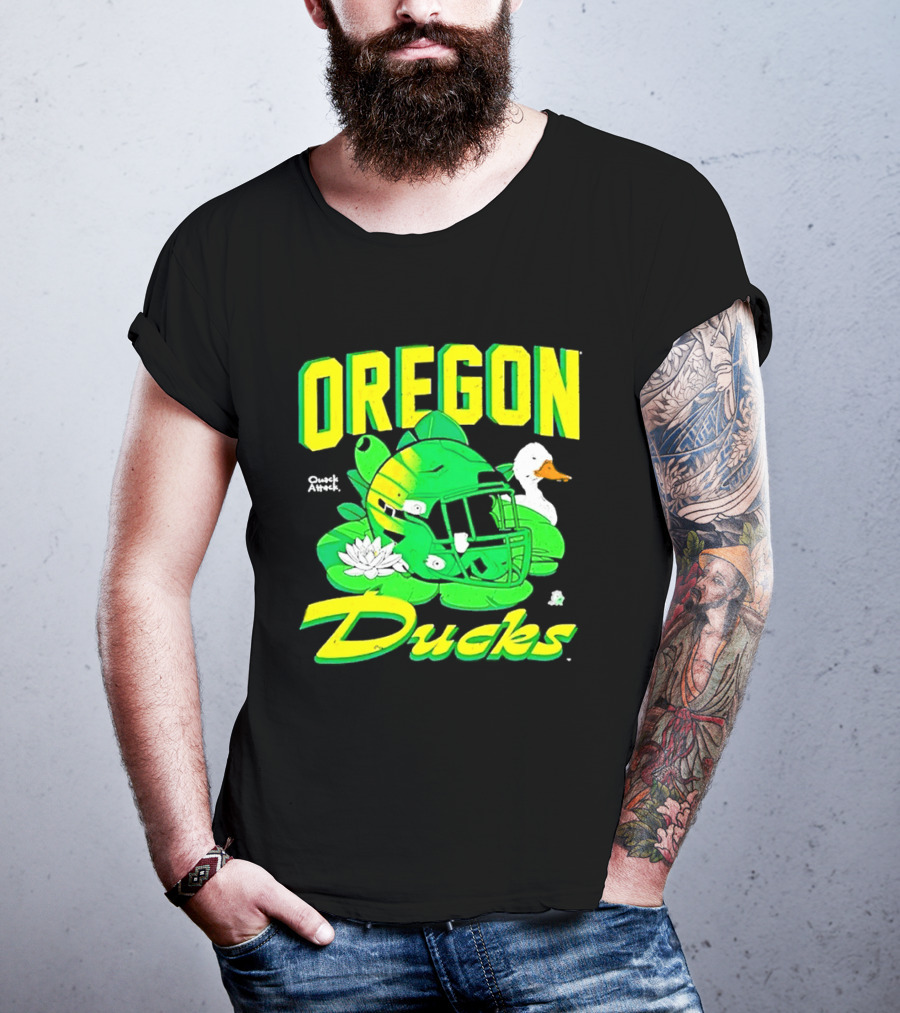 Oregon Ducks Football Helmet And Duck T-Shirt