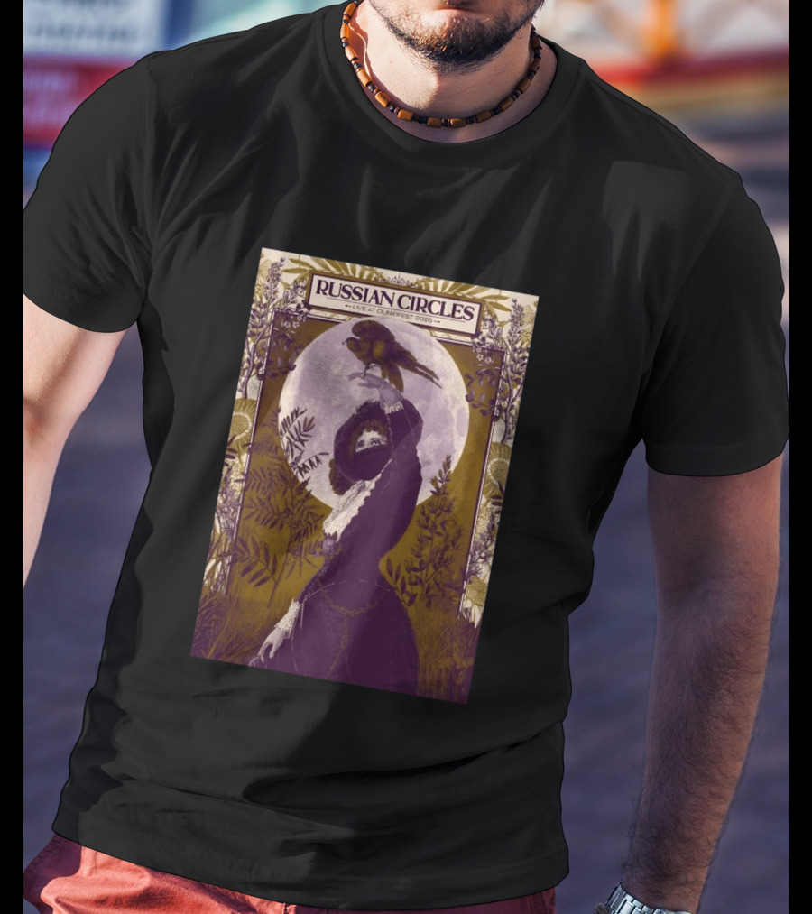 Russian Circles Live At Dunk!Fest 2026 Zottegem Belgium Moonlit Woman And Bird T-Shirt