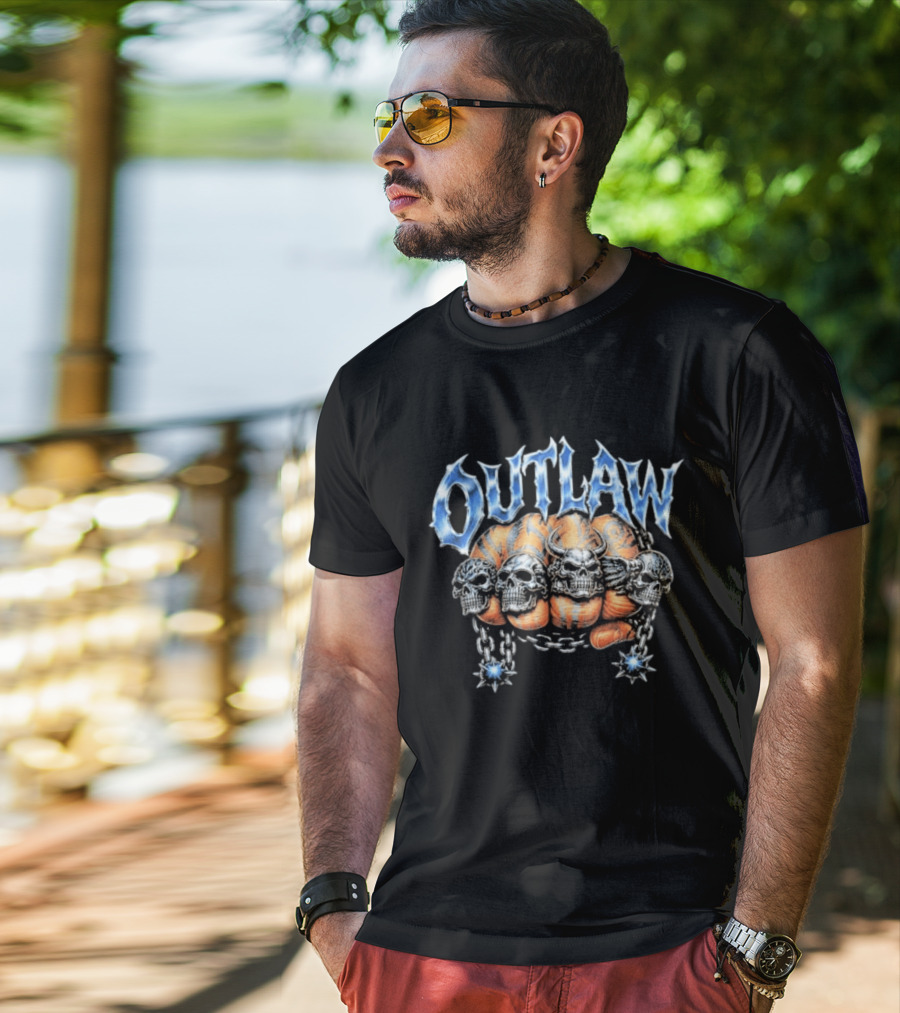 Sadstonie Outlaw Skull Chrome Chain Wrath T-Shirt