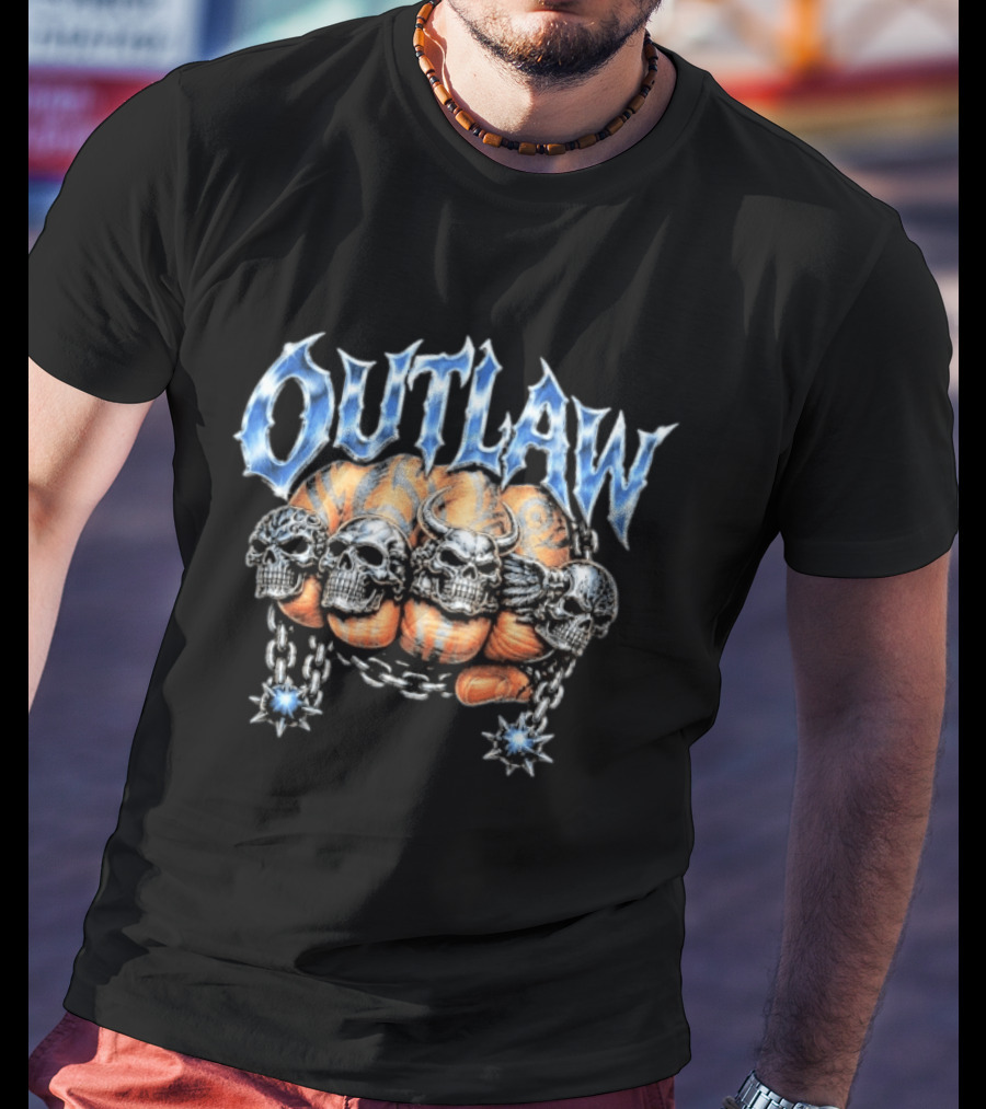 Sadstonie Outlaw Skull Chrome Chain Wrath T-Shirt
