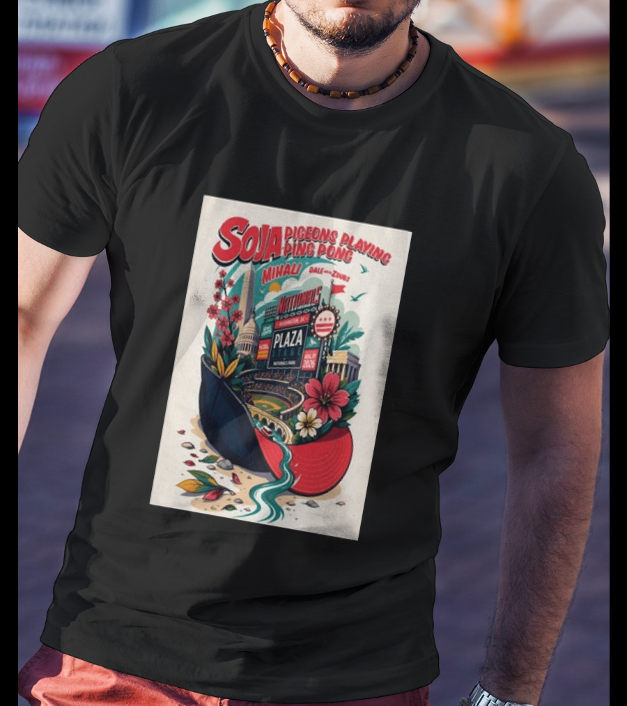 SOJA Pigeons Playing Ping Pong Nationals Park Plaza Stage Washington DC August 1 2026 T-Shirt