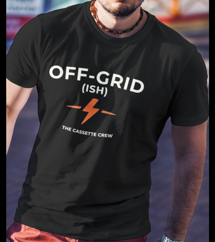 The Cassette Crew Off Grid Ish Electric Bolt T-Shirt