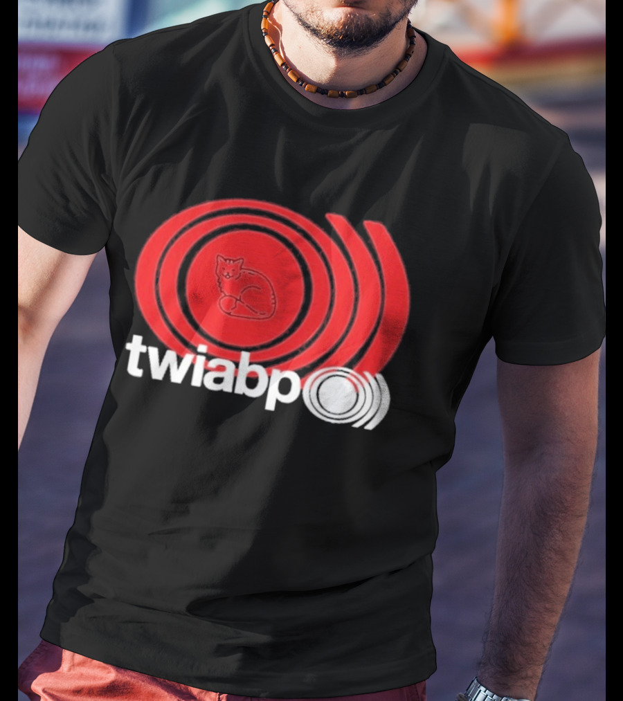 Twiabp Sunn Rip Cat In Red Concentric Circle T-Shirt