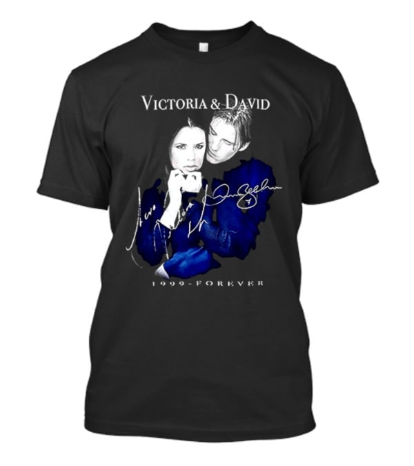 Victoria And David Beckham 1999 Forever Signatures T-Shirt