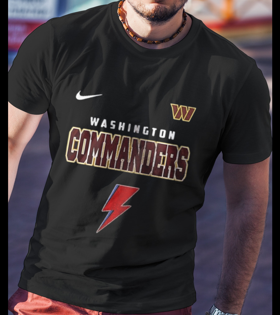 Washington Commanders Nike Logo Red Lightning Bolt T-Shirt
