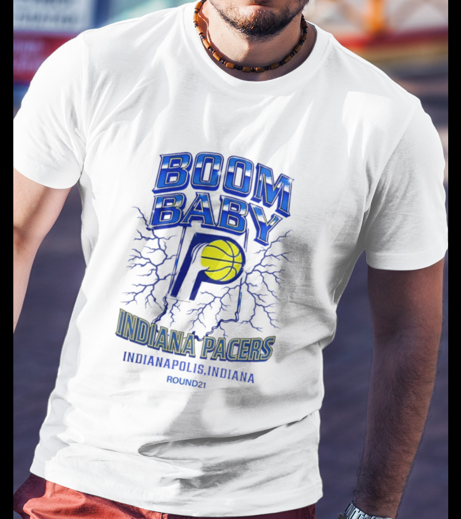 Indiana Pacers Boom Baby Indianapolis Indiana Round21 T-Shirt