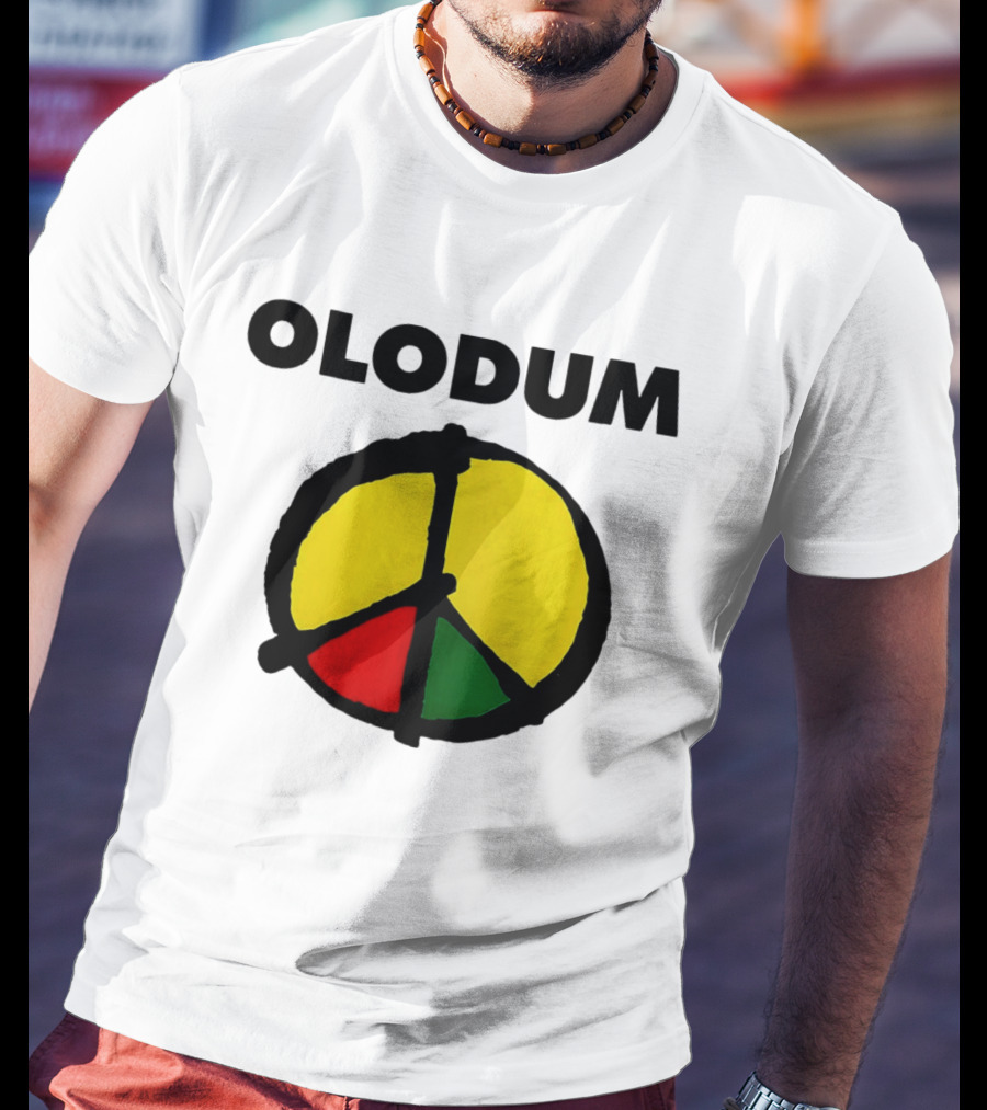 Michael Olodum Peace Symbol Red Yellow Green T-Shirt