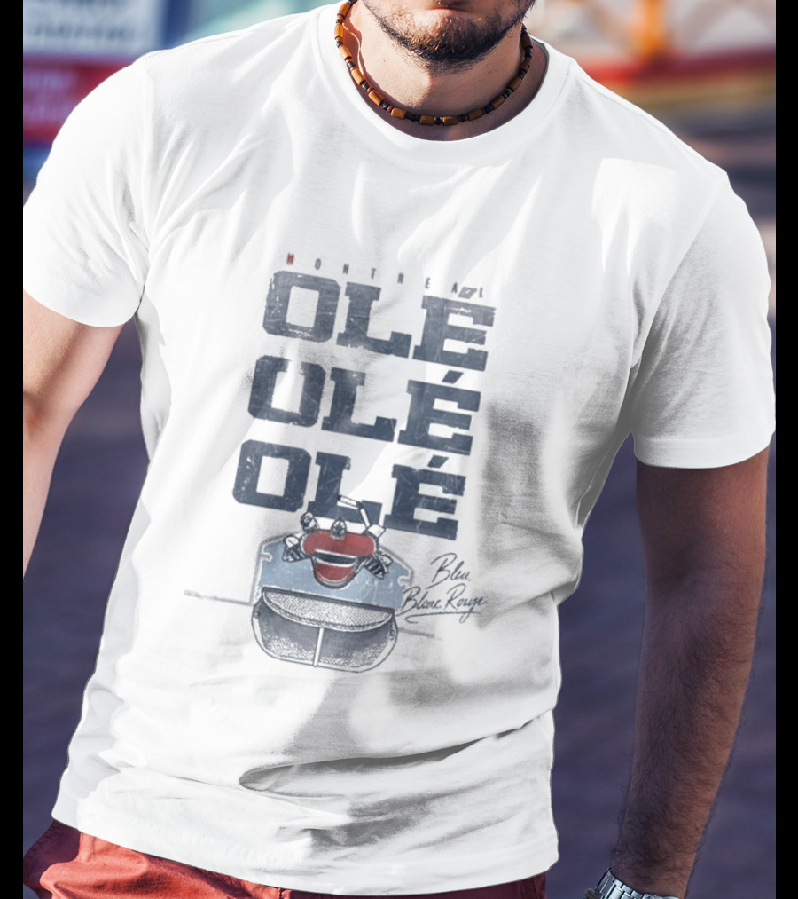 Montreal Canadiens Ole Ole Ole Bleu Blanc Rouge Hockey T-Shirt