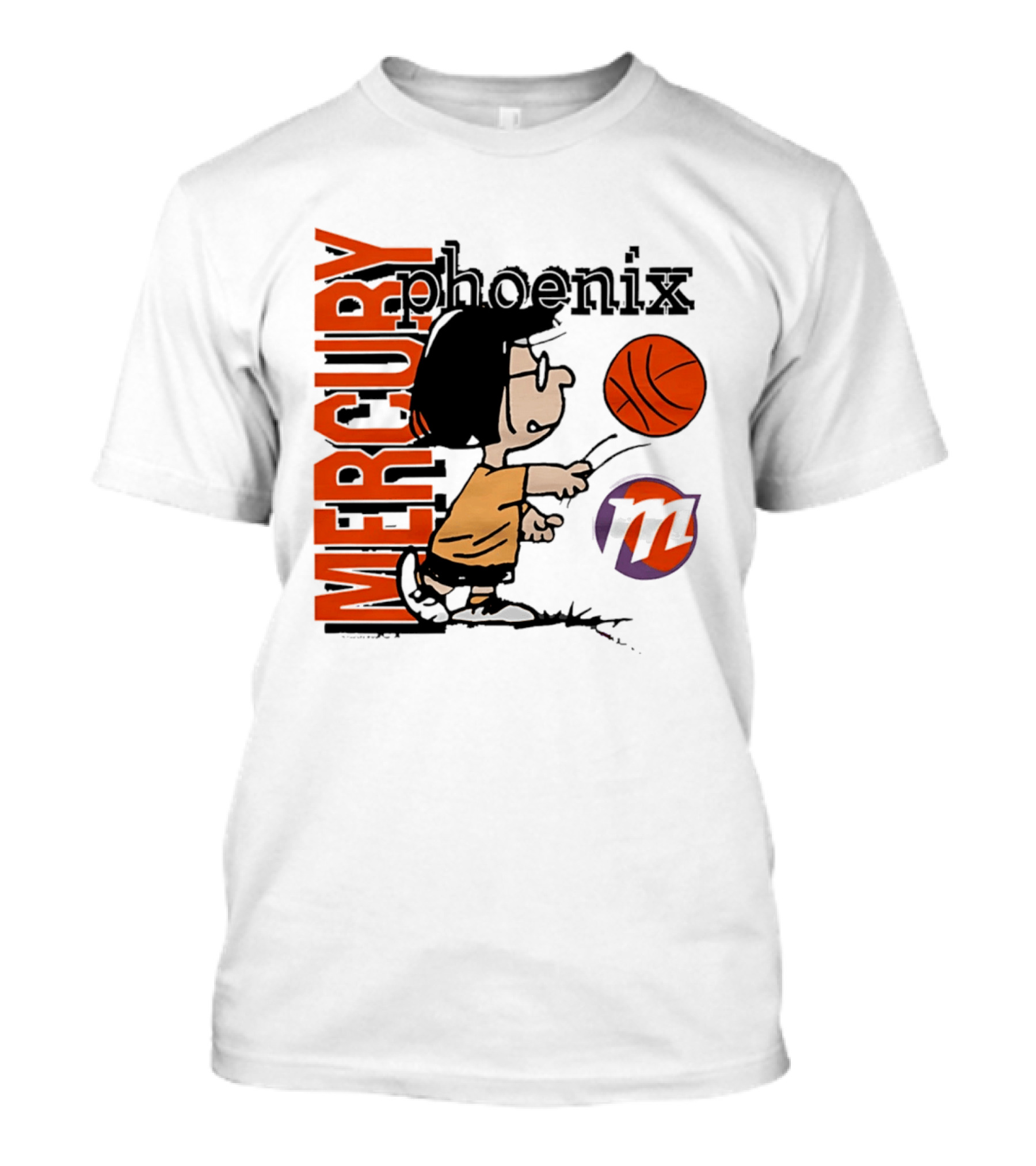 Phoenix Mercury WNBA Peanuts Marcie Basketball Collaboration T-Shirt