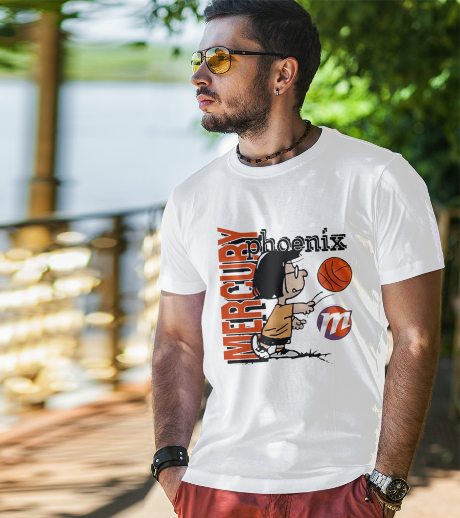 Phoenix Mercury WNBA Peanuts Marcie Basketball Collaboration T-Shirt
