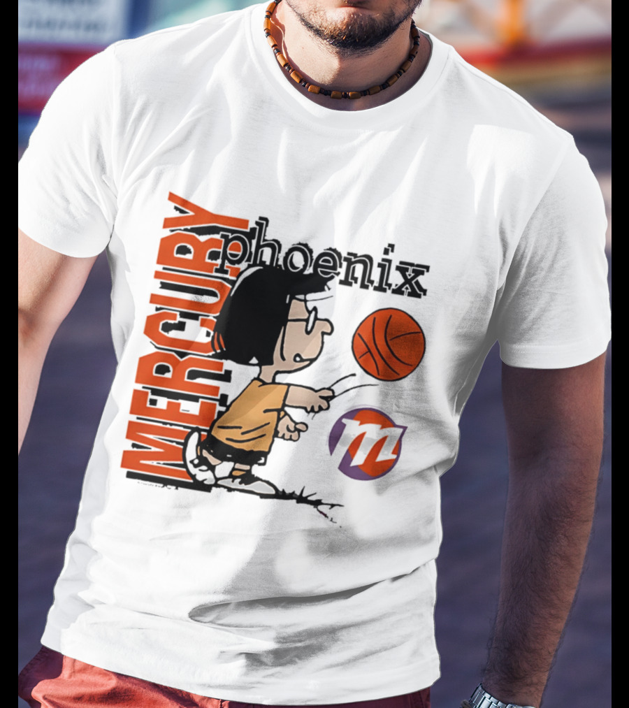 Phoenix Mercury WNBA Peanuts Marcie Basketball Collaboration T-Shirt