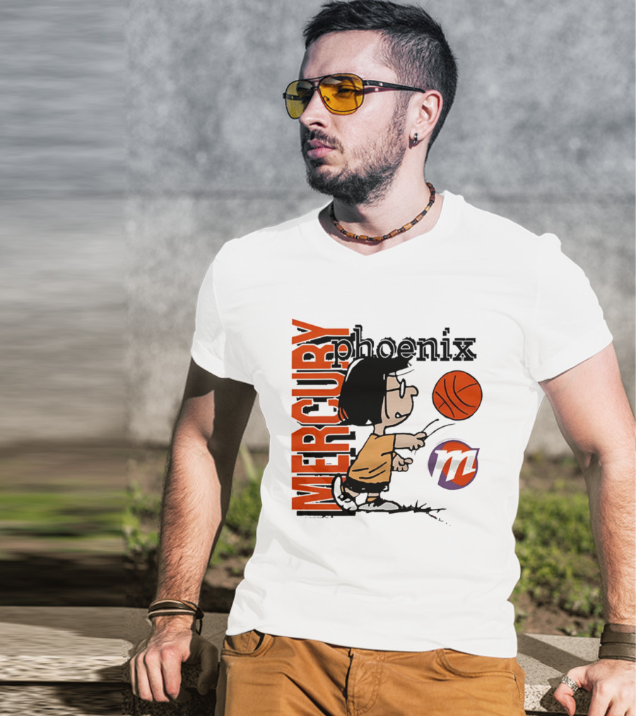 Phoenix Mercury WNBA Peanuts Marcie Basketball Collaboration T-Shirt