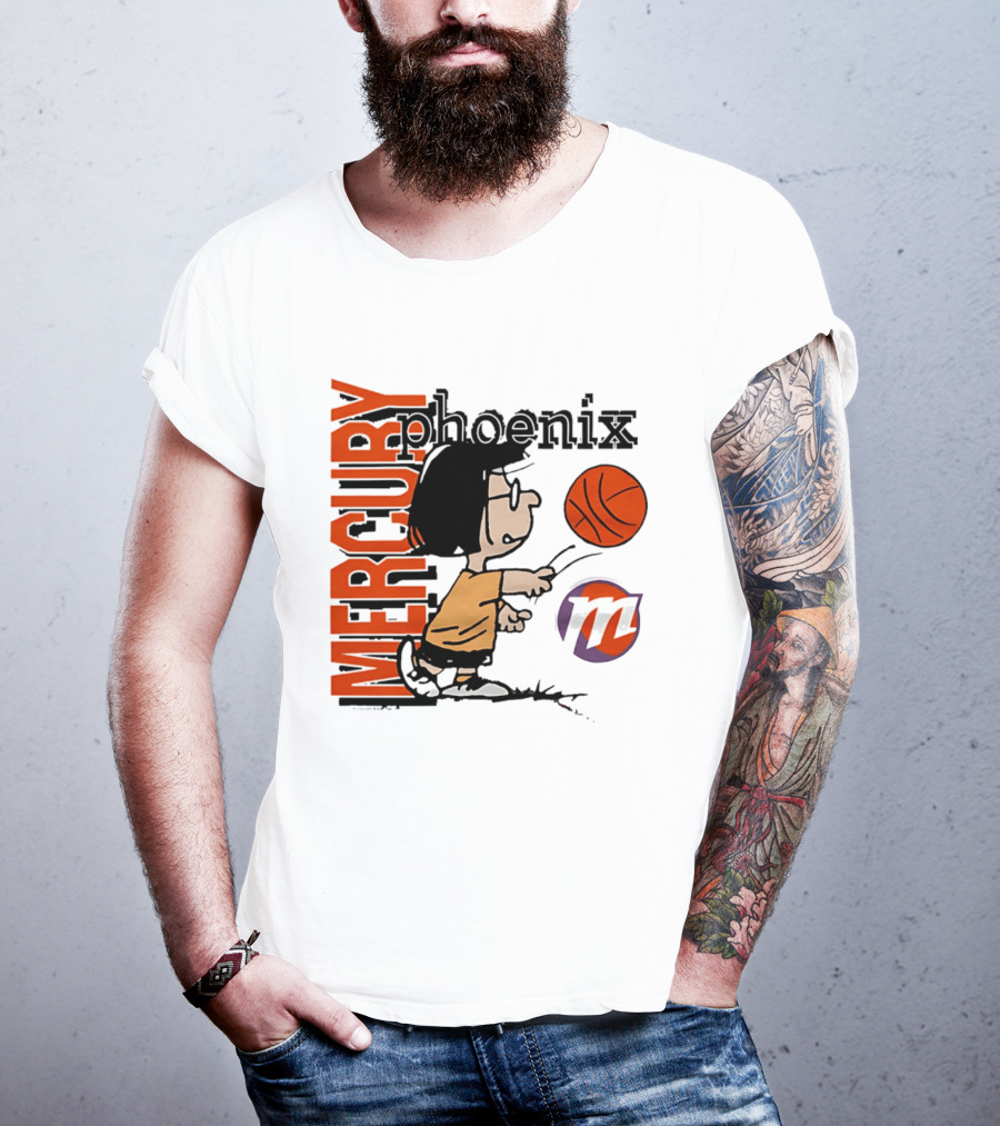 Phoenix Mercury WNBA Peanuts Marcie Basketball Collaboration T-Shirt