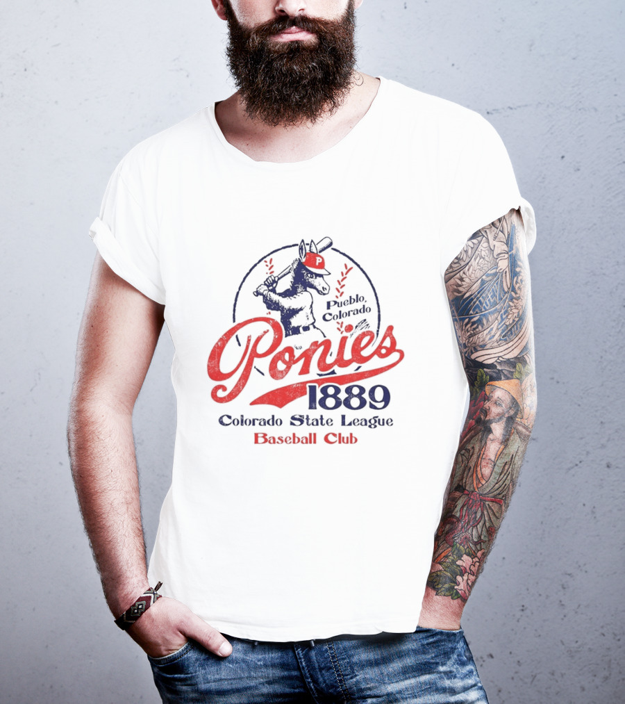 Pueblo Ponies 1889 Colorado State League Baseball Club T-Shirt