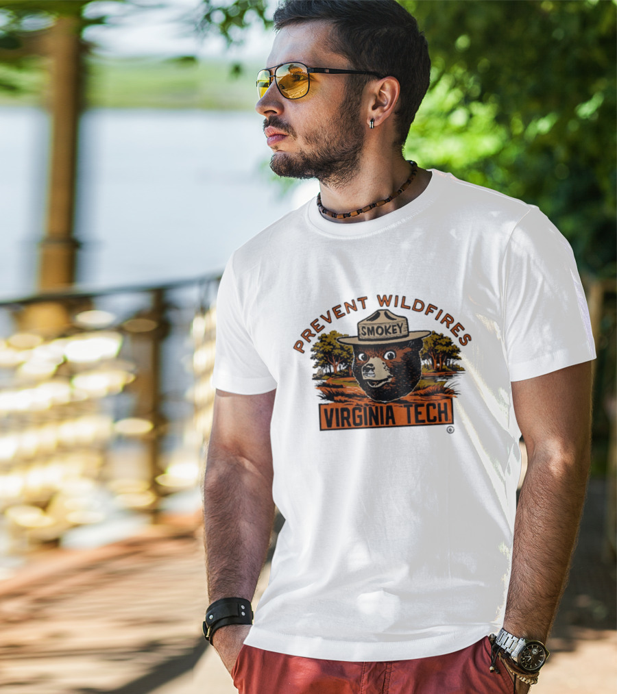 Smokey Bear Virginia Tech Prevent Wildfires Collaboration T-Shirt