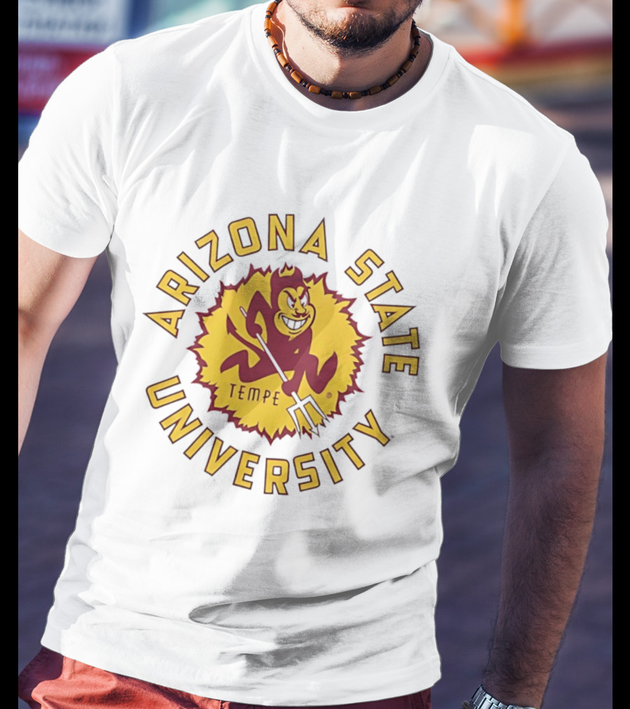 Arizona State University Sunburst Tempe Sparky Pitchfork T-Shirt