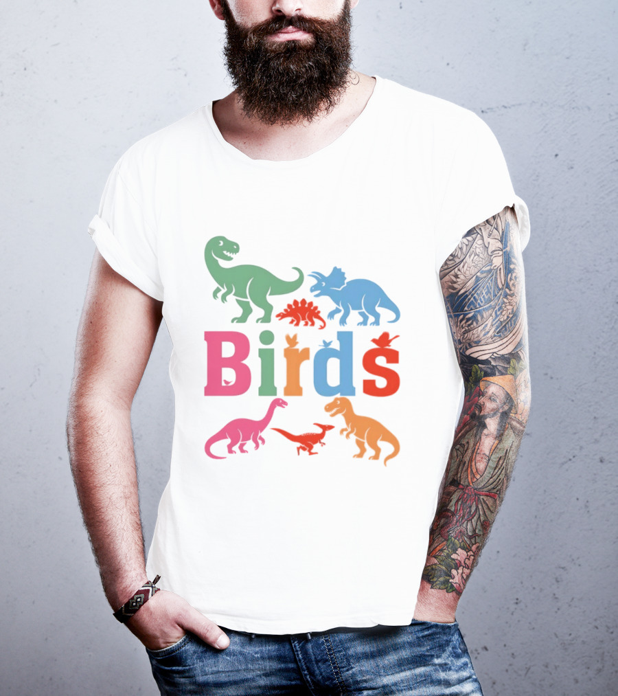 Birds Dinosaurs Colorful Dinosaur T-Shirt