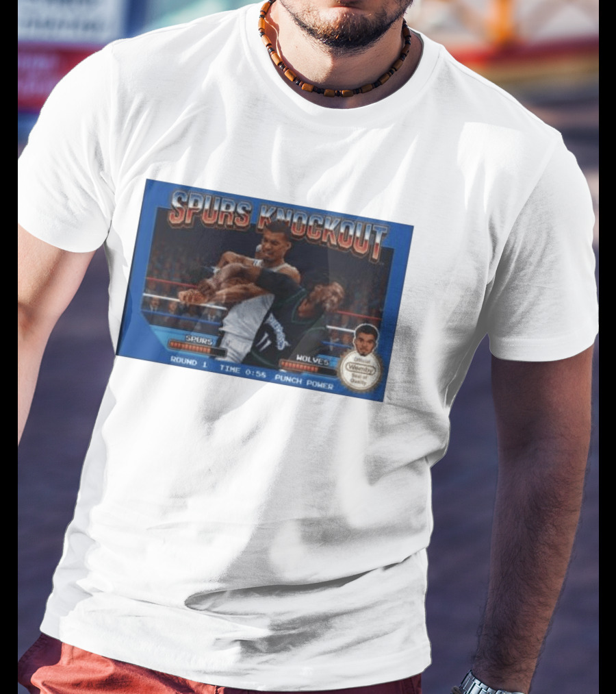 Original Spurs Knockout Official Wemby Spurs Vs Wolves Round 1 Time Punch Power T-Shirt
