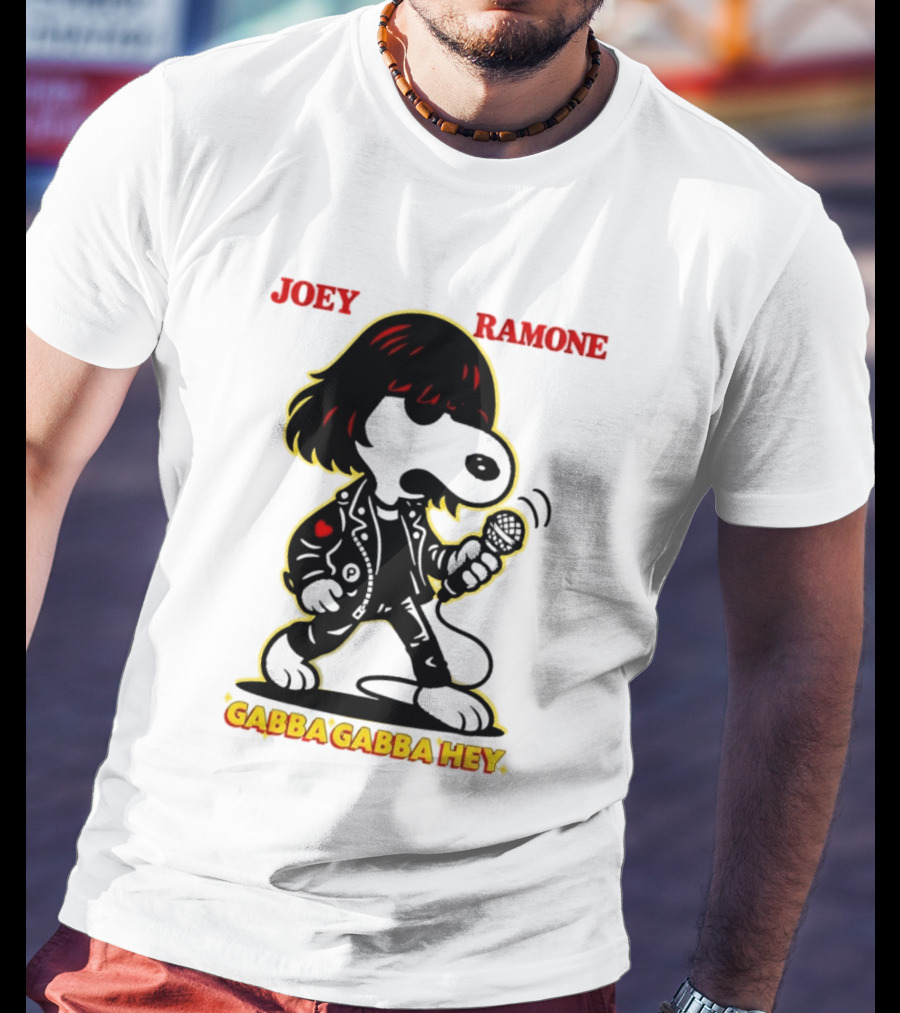 Snoopy Joey Ramone Gabba Gabba Hey Peanuts Crossover Iconic Collaboration T-Shirt