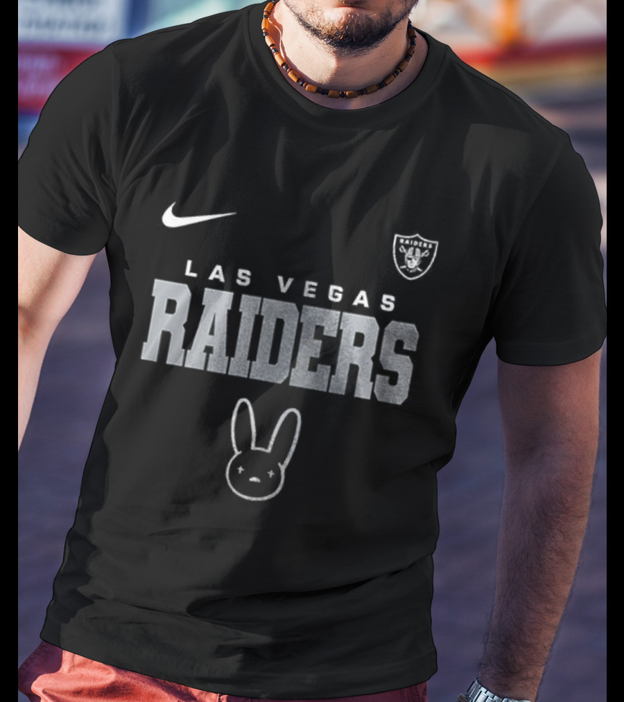 Las Vegas Raiders Bad Bunny El Conejo Malo Vision Skull Nike Collaboration T-Shirt