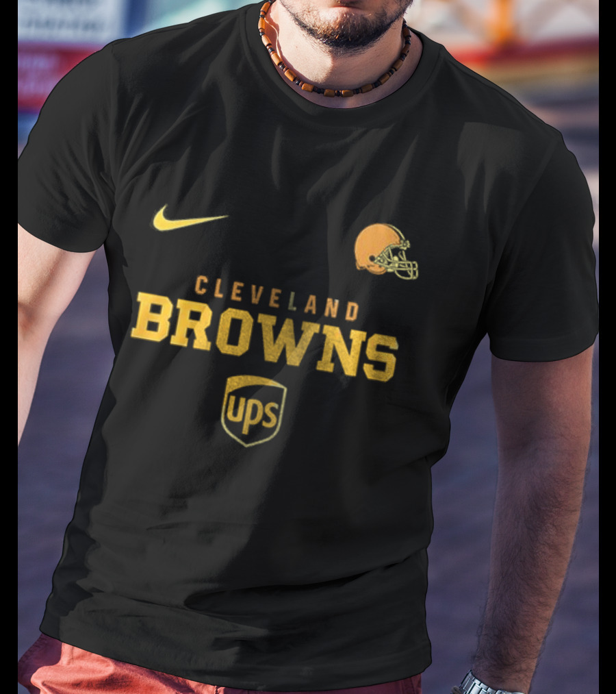 Cleveland Browns UPS Nike Football Helmet Brown And Proud T-Shirt