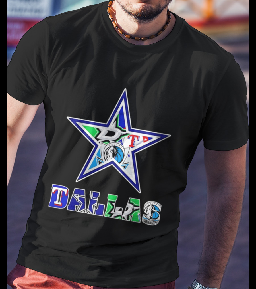Dallas Cowboys Mavericks Stars Rangers Sports Team Star Mashup T-Shirt