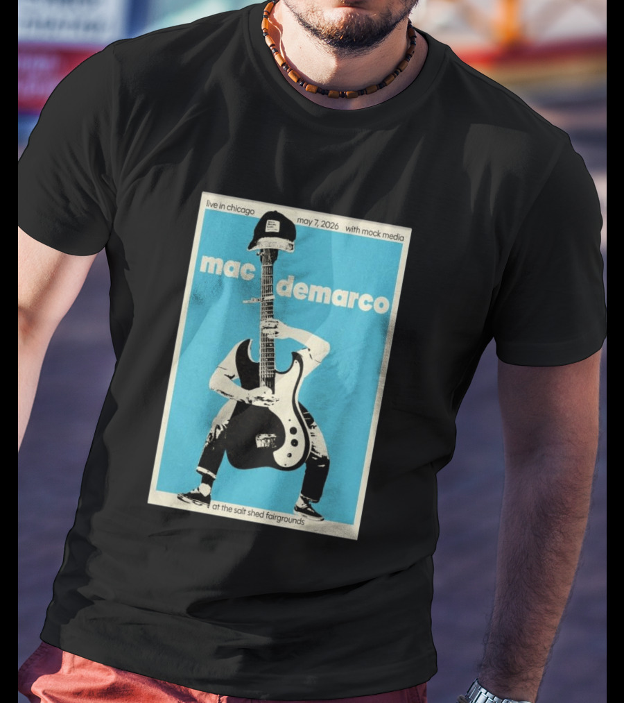 Mac Demarco Live In Chicago May 7 2026 At The Salt Shed Fairgrounds With Mock Media T-Shirt