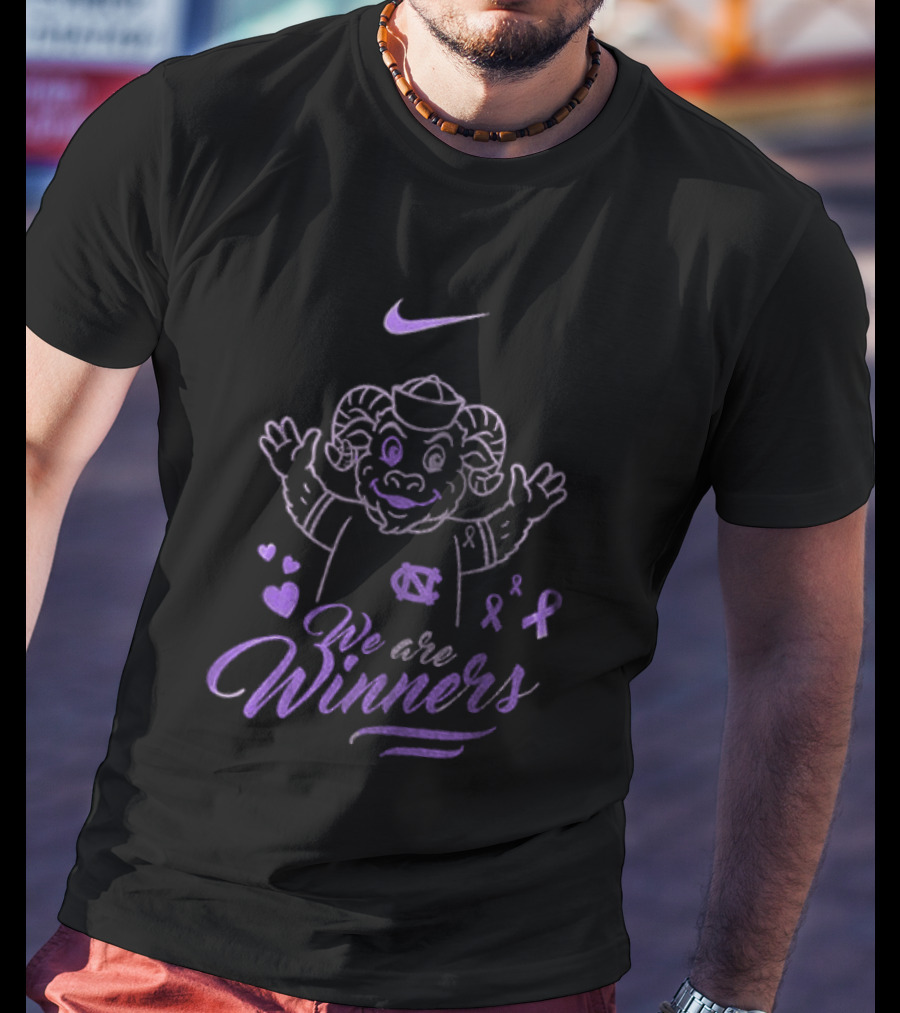 North Carolina Tar Heels Nike We Are Winners Cancer Survivor Awareness T-Shirt