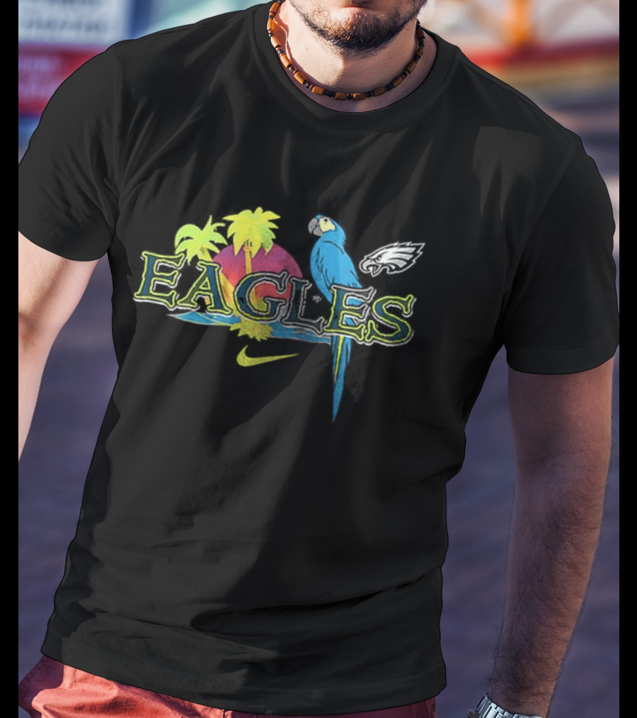 Philadelphia Eagles Parrot Tropical Vibes It's 5 O' Somewhere T-Shirt