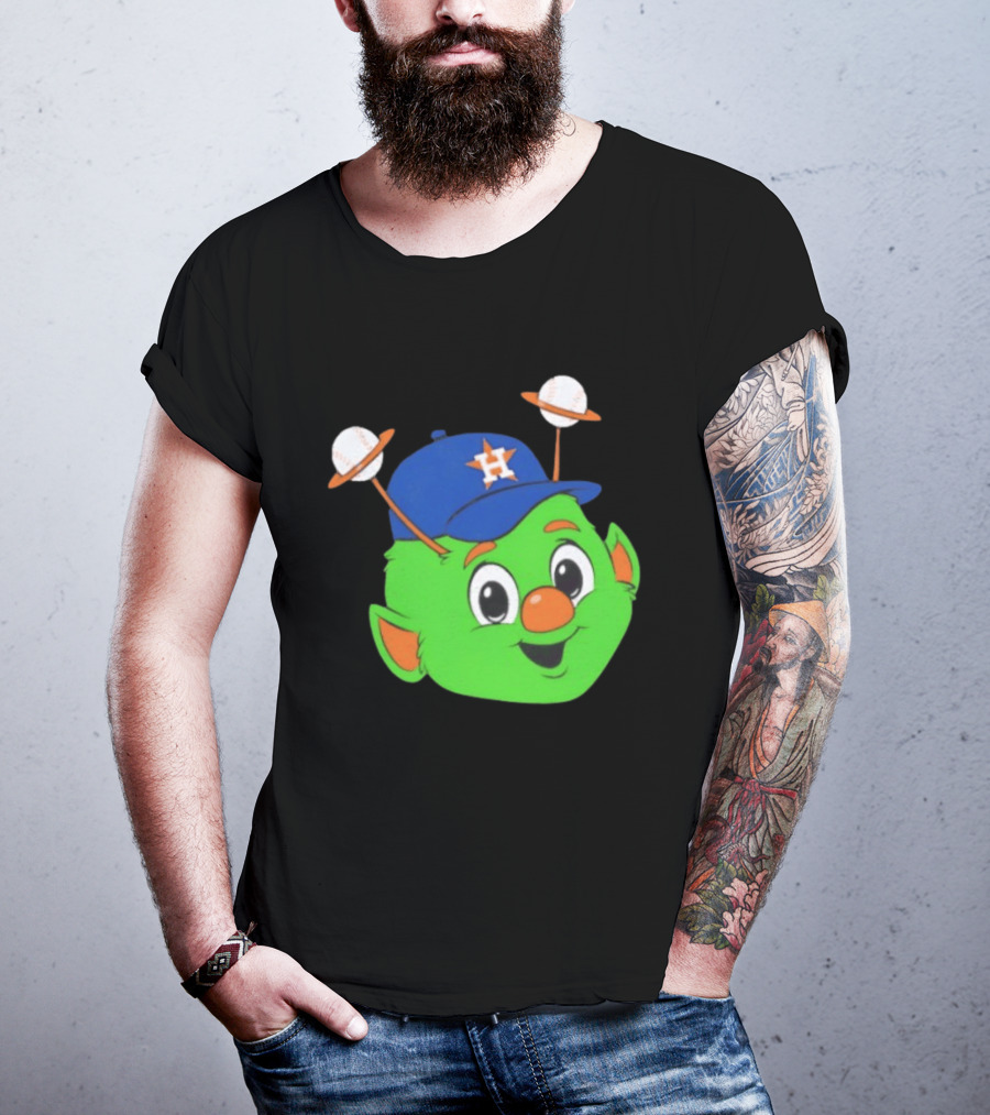 Houston Astros Orbit Character Face With Baseball Antennae T-Shirt