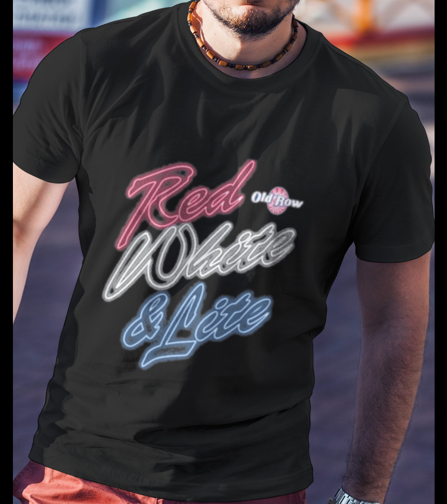 Red White & Lite Old Row Neon T-Shirt