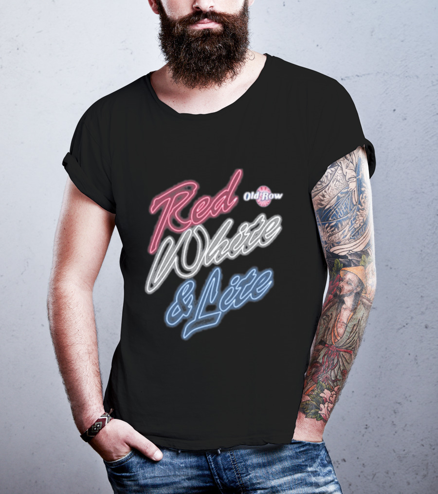 Red White & Lite Old Row Neon T-Shirt