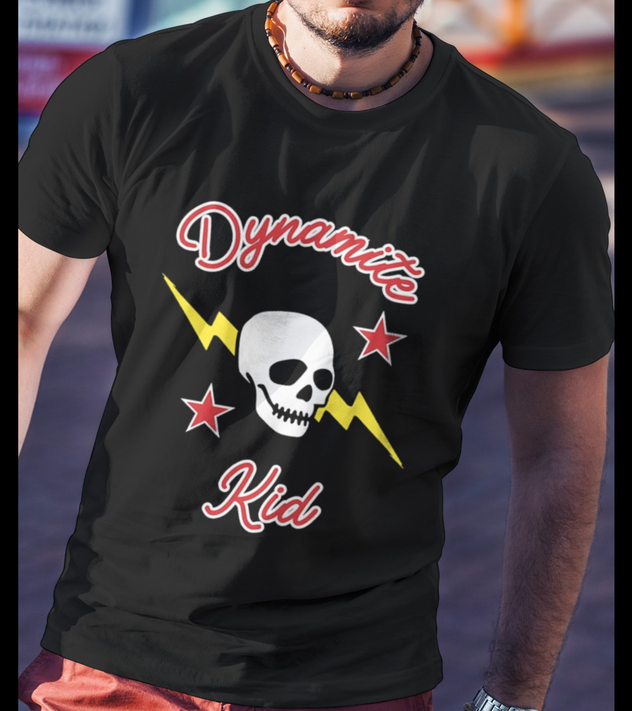 Dynamite Kid Skull Lightning Stars T-Shirt