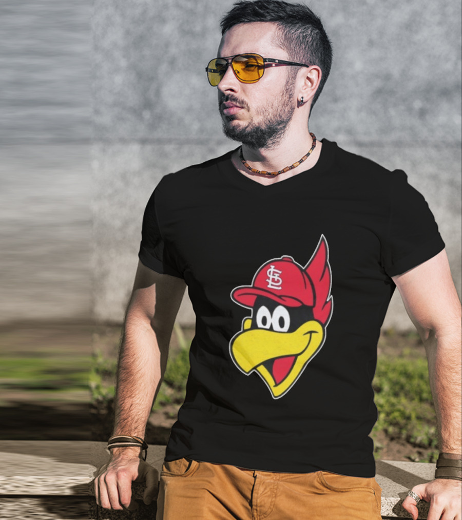St. Louis Cardinals Fredbird Mascot Facecap Baseball T-Shirt