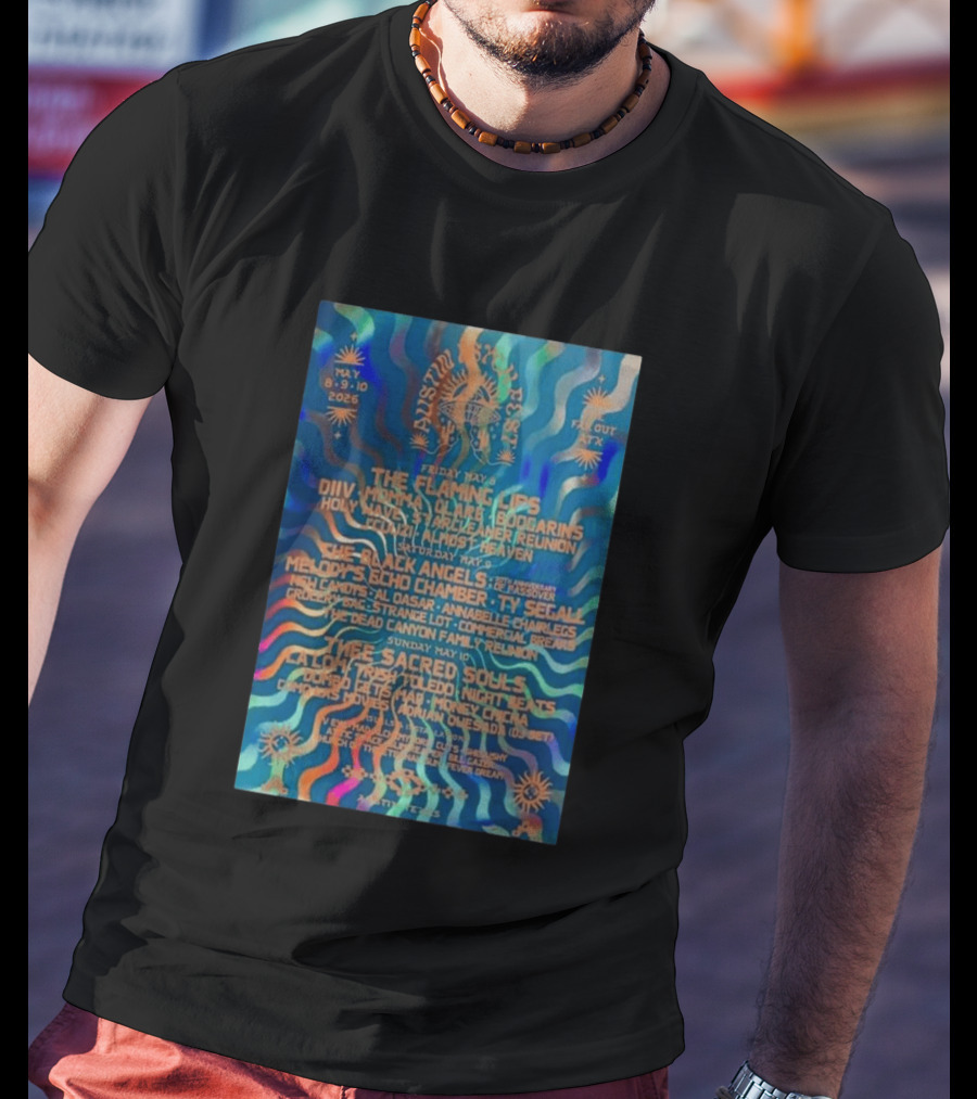 The Flaming Lips May 8 10 2026 Austin Concert DIIV Black Angels Thee Sacred Souls T-Shirt