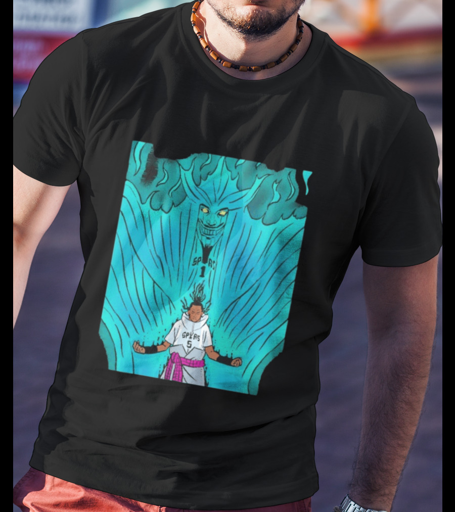 Victor Wembanyama Sasuke Susanoo Spurs Basketball Anime T-Shirt