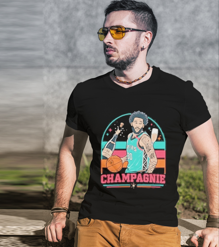 San Antonio Spurs Julian Champagnie 90s Style Basketball T-Shirt